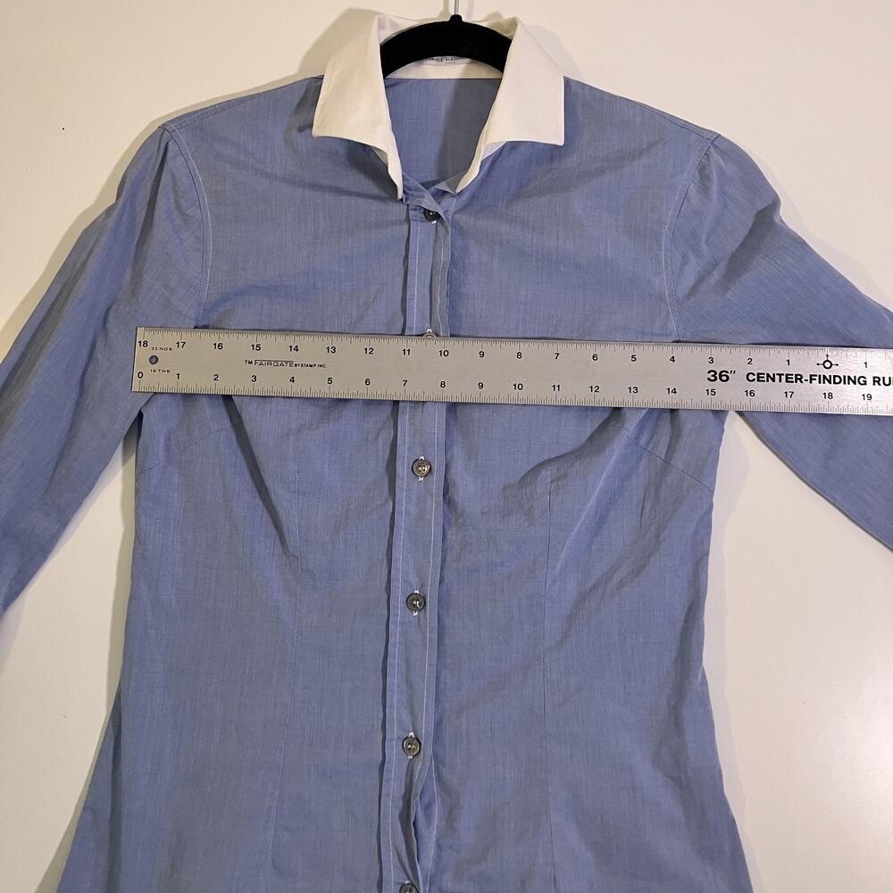 Daniele Alessandrini Shirt Womens 42 Contrast Collar Cuffs‎ Made in Italy Dressy - Picture 5 of 16